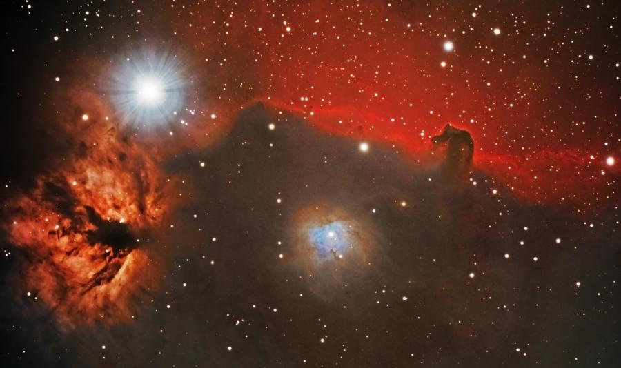 Horsehead and flame nebula